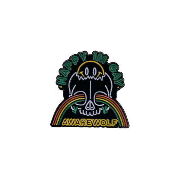 Happy I'm Gay Pin - Awarewolf Apparel