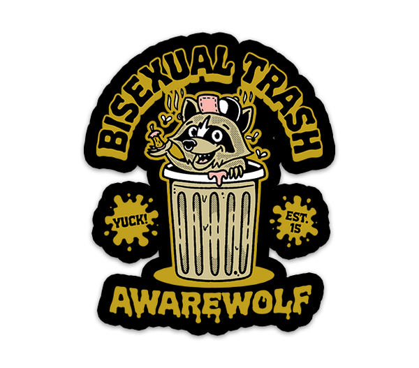Bisexual Trash Sticker - Awarewolf Apparel