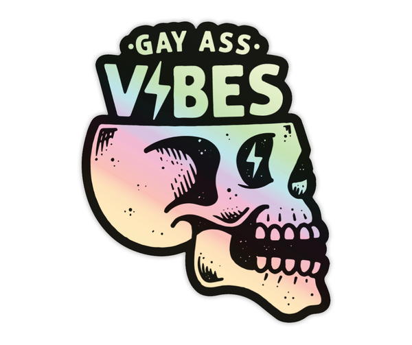 Holographic Vibes Sticker - Awarewolf Apparel