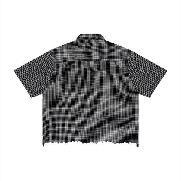 AW Distressed Plaid Boxy Shirt