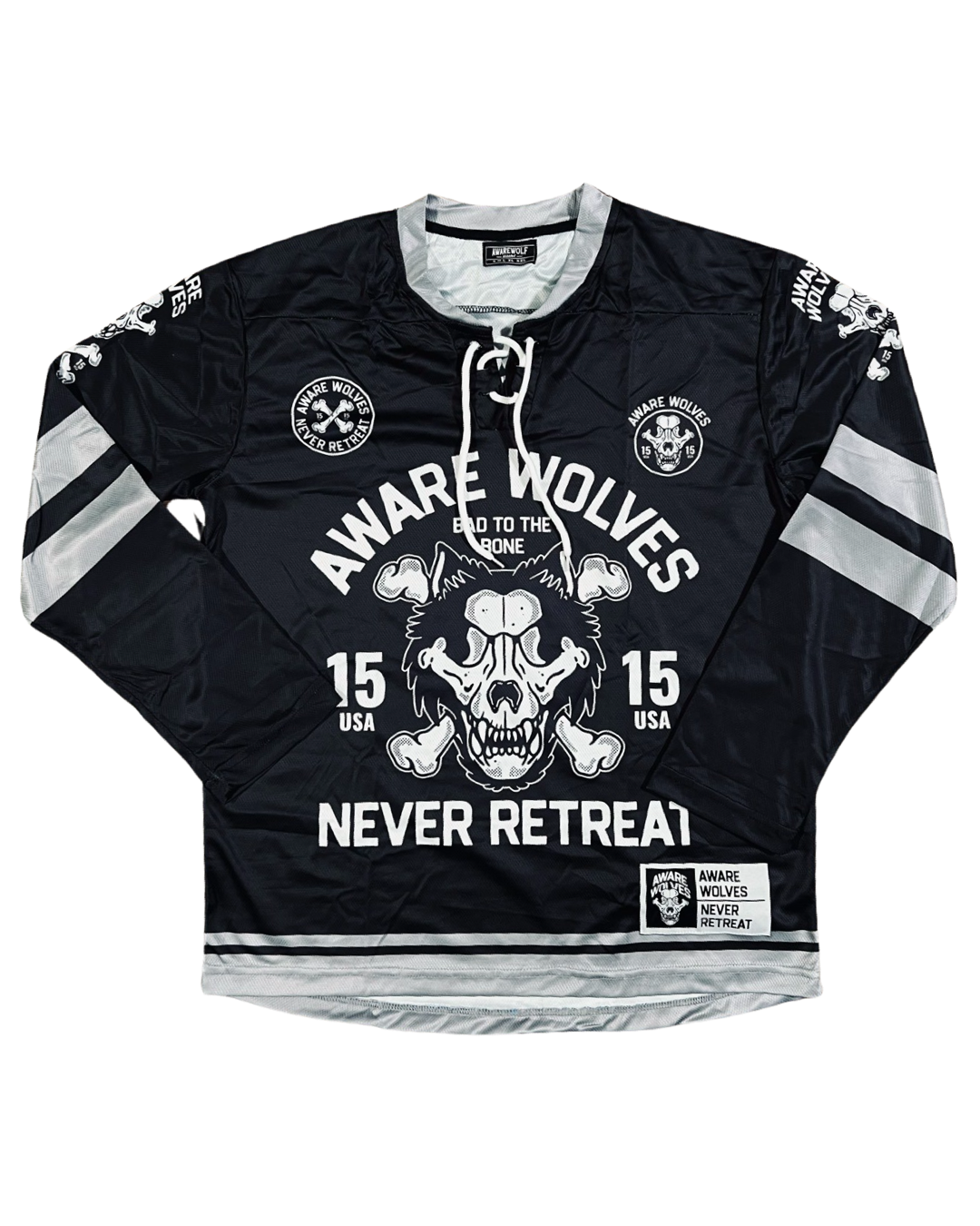 Long-Sleeve Logo Graphic Hockey Jersey T-Shirt