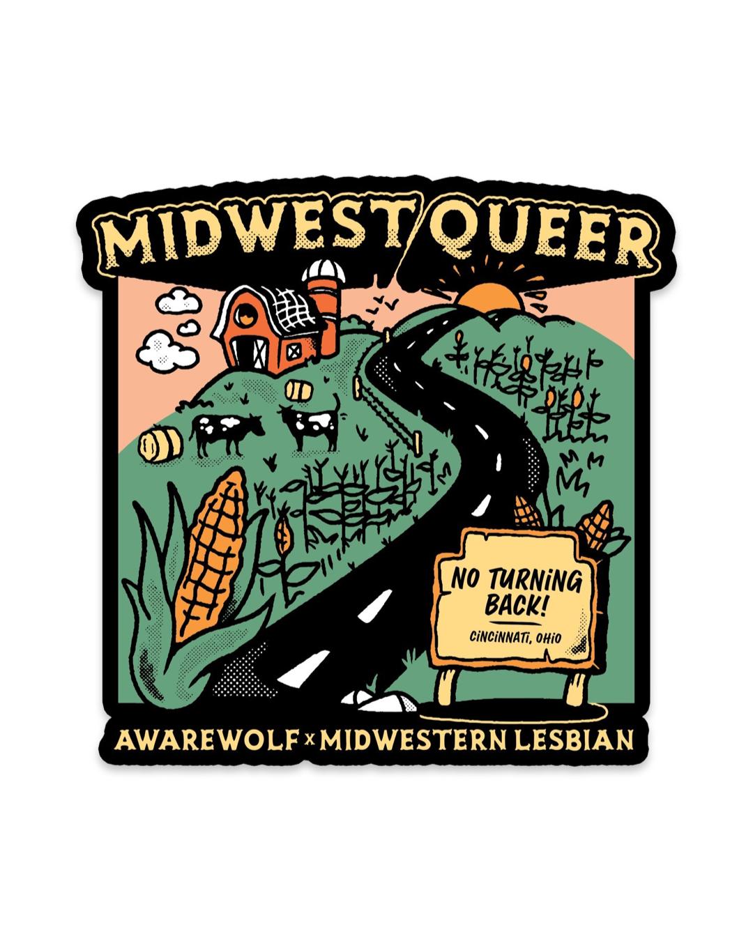 Midwest Queer Sticker - Awarewolf Apparel