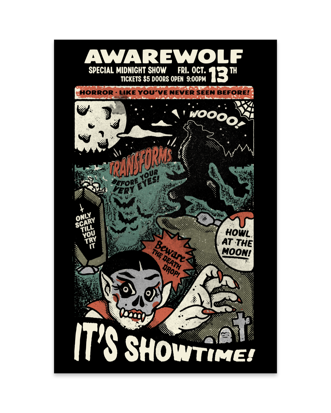 It's Showtime Poster - Awarewolf Apparel