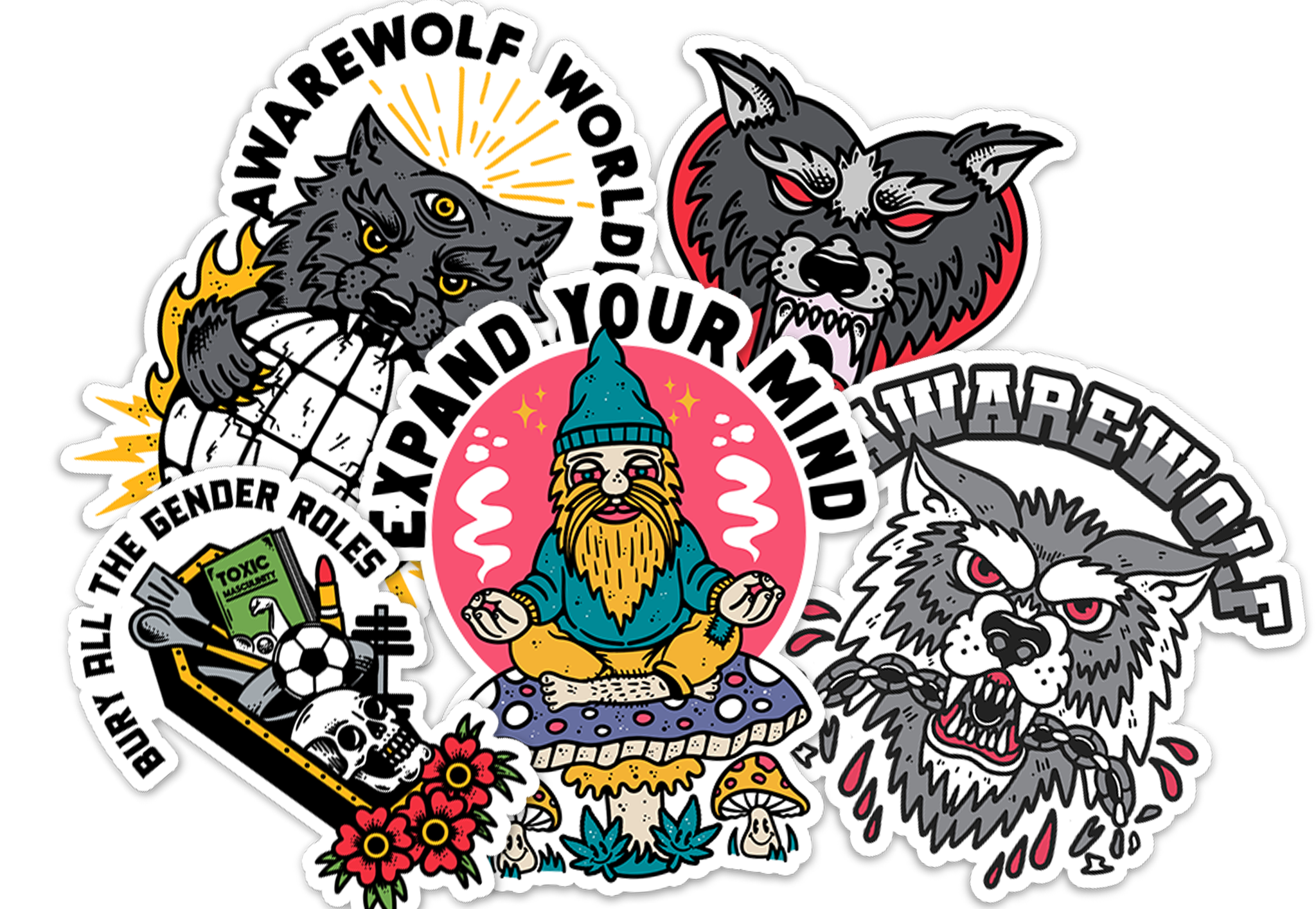 Sticker Pack Vol.2 - Awarewolf Apparel