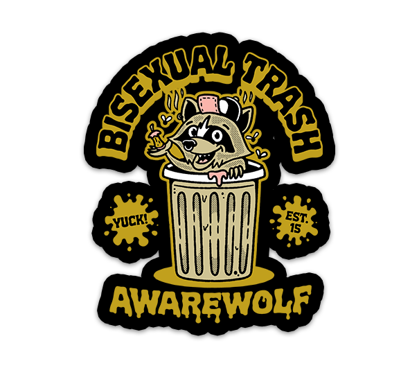 Bisexual Trash Sticker - Awarewolf Apparel